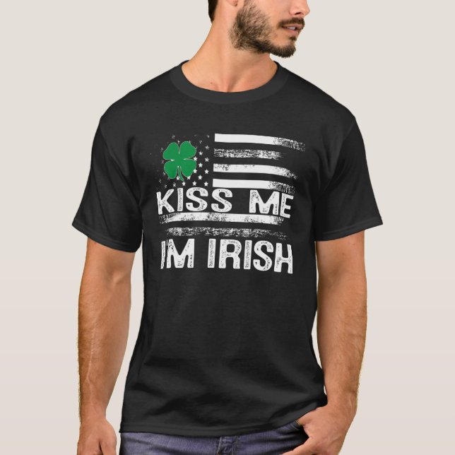 Camiseta Kiss Me I'm Irish T-Shirt Saint Patrick Day Shirt (Anverso)
