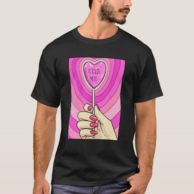 Camiseta Kiss Me Lollipop Candy Lovecore Aesthetic Taken Co (Anverso)