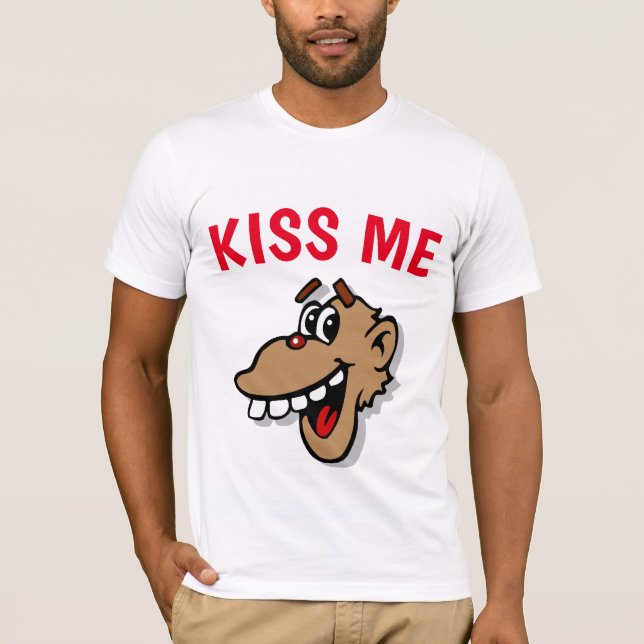 Camiseta KISS ME, mono, añadir texto de edición, (Anverso)