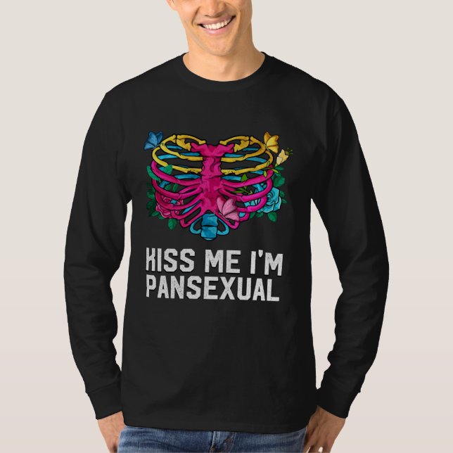 Camiseta Kiss Me Pansexual LGBTQ Pan Pride  Party (Anverso)