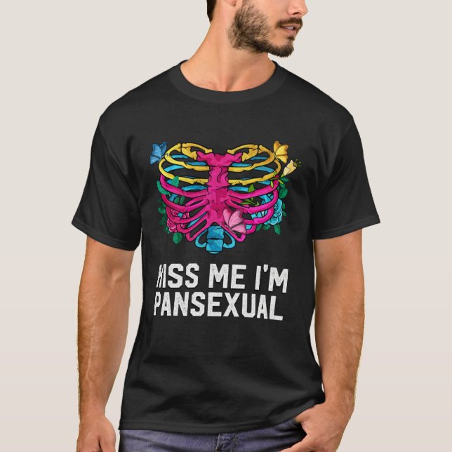 Camiseta Kiss Me Pansexual LGBTQ Pan Pride  Party (Anverso)