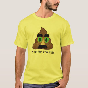 Camiseta Kiss me soy irlandés Green Poop Emoji divertido