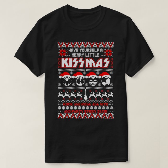 Camiseta KISS Merry Little KISSmas  (Diseño del anverso)