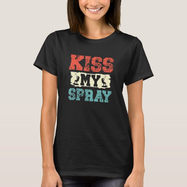 Camiseta Kiss My Spray Kiteboarding Kitesurfing Kitesurfer (Anverso)