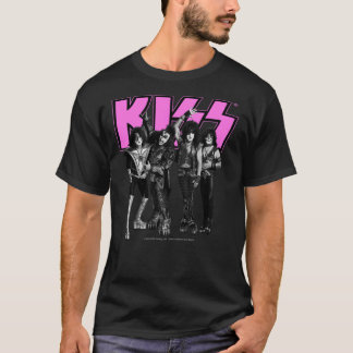 Camiseta KISS ® The Band - Versión rosa, negra y blanca Cl