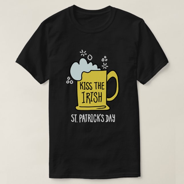 Camiseta Kiss the Irish Beer St. Patrick’s Day Black shirt (Diseño del anverso)