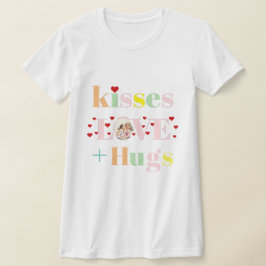Camiseta Kisses, love, hugs typography photo Valentines Day