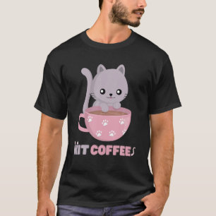 Camiseta KIT COFFEE Cat Kitten Coffee Lover Cute Funny