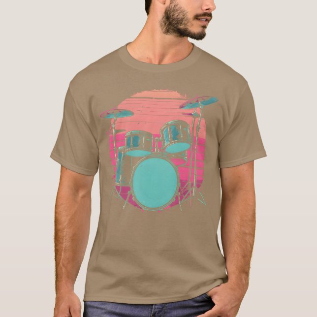 Camiseta Kit de batería Synthwave regalo (Anverso)