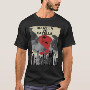 Camiseta Kit de gato estilo atardecer japonés Dogzilla vs C