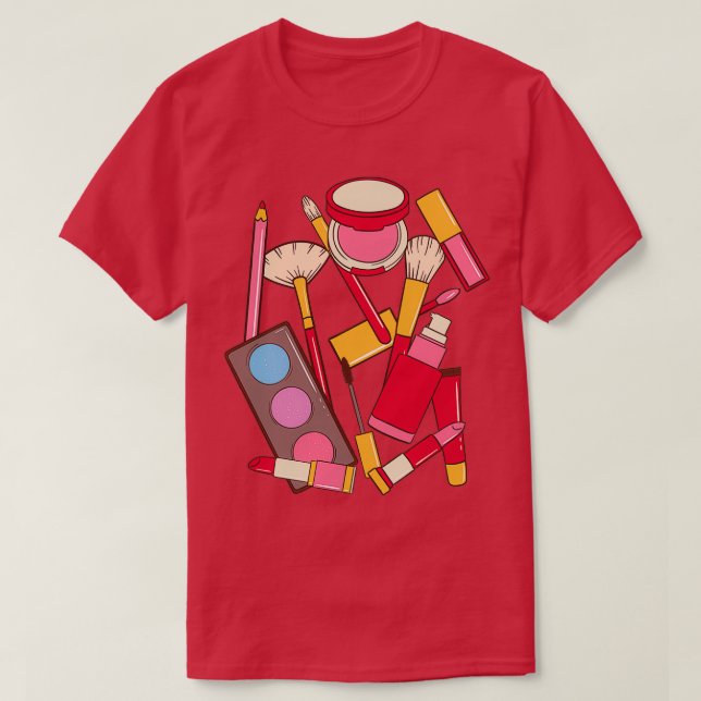 Camiseta Kit de maquillaje esteticista mujer clásica TShirt (Diseño del anverso)