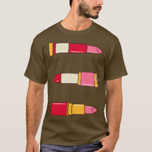Camiseta Kit de maquillaje lápiz labial mujer esteticista