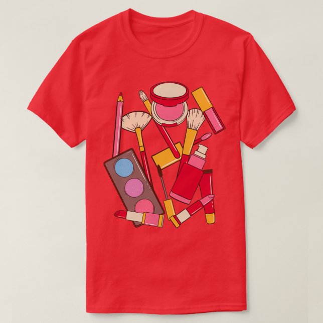 Camiseta Kit de maquillaje mujer esteticista (Diseño del anverso)