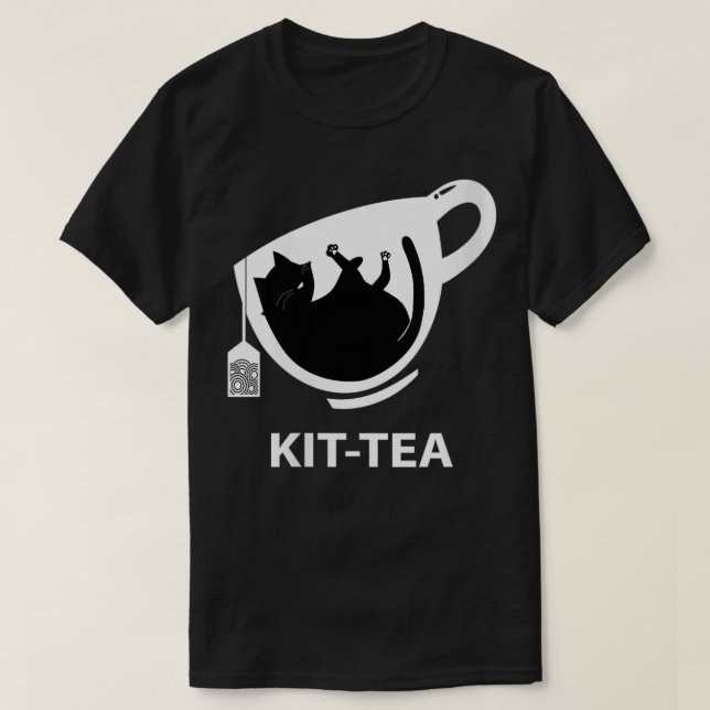 Camiseta Kit de mujeresTé Un gato negro lindo con gato grac (Diseño del anverso)