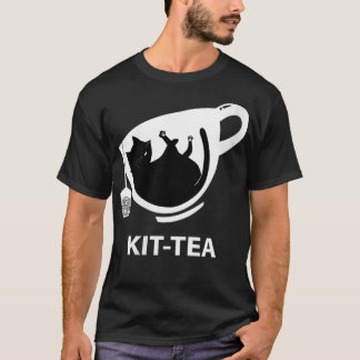 Camiseta Kit de mujeresTé Un gato negro lindo con gato grac