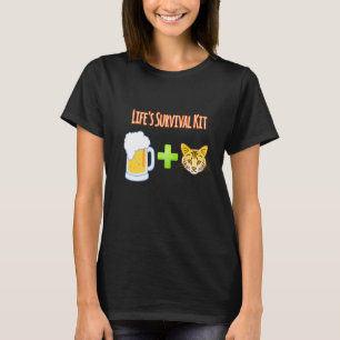 Camiseta Kit de supervivencia de la vida Beer Plus gatos