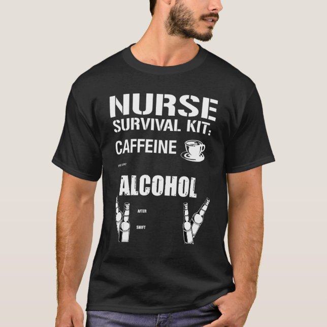Camiseta Kit de supervivencia para enfermera incluyendo alc (Anverso)
