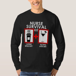 Camiseta Kit de supervivencia para enfermeras Cocktail de c