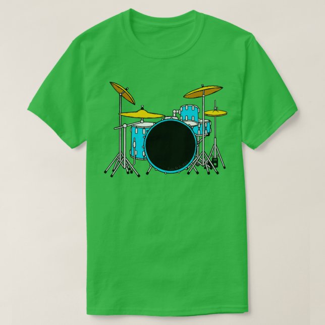 Camiseta Kit de tambor azul músico de tambor (Diseño del anverso)