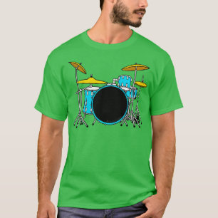 Camiseta Kit de tambor azul músico de tambor