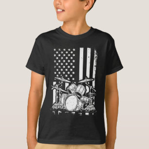 Camiseta Kit de tambor Bandera Americana Musimer Drummer
