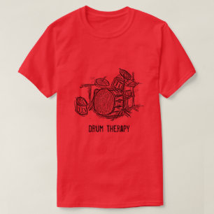 Camiseta Kit de tambor de tambor de terapia slogan banda de