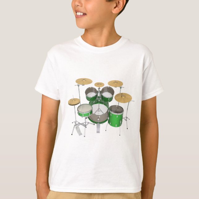 Camiseta Kit de tambor verde: (Anverso)