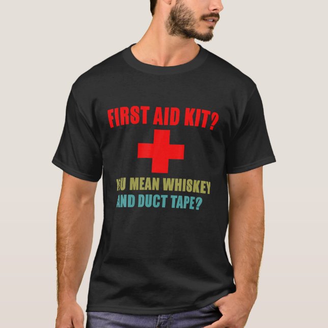 Camiseta Kit First Aid Whiskey Y Chiste De Papel Funny (Anverso)