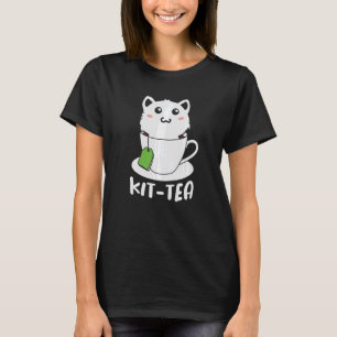 Camiseta Kit retro té Kitten Cat Tea Drinup Teacup Pun