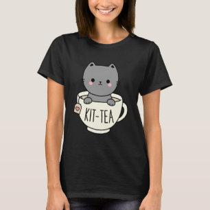 Camiseta Kit-Té Cute Gatito En Tea Cup Gato Enamorado