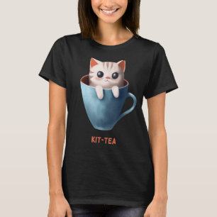 Camiseta Kit té Kittea Kittea Kitty Cat Tea Kitten Cup Cuer