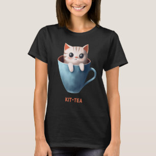 Camiseta Kit té Kittea Kittea Kitty Cat Tea Kitten Cup Cuer