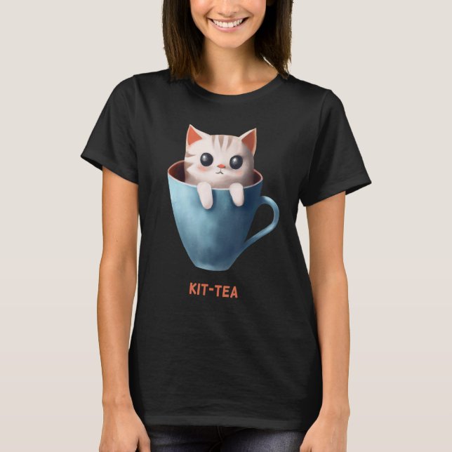 Camiseta Kit té Kittea Kittea Kitty Cat Tea Kitten Cup Cuer (Anverso)