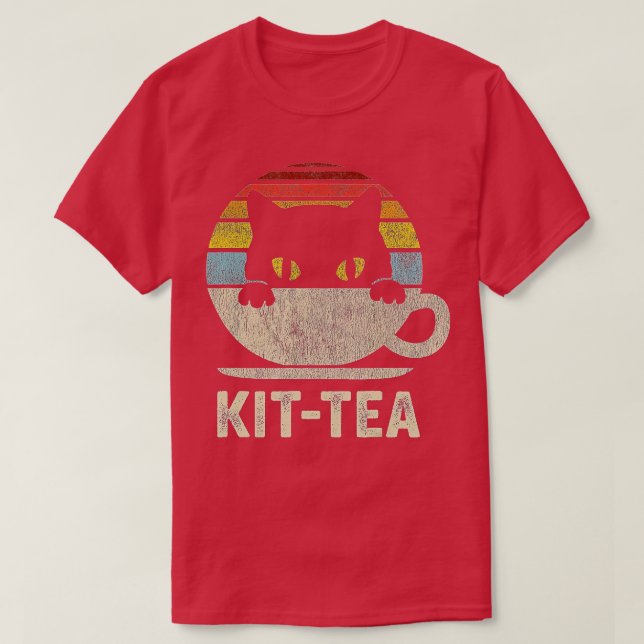 Camiseta Kit Tea Black Kitty Cat Tea Lover Regalo (Diseño del anverso)