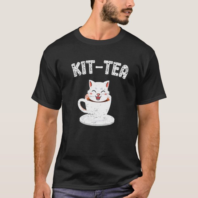 Camiseta Kit Tea Cat Hot Cup Cat Propietario de Gato Kitten (Anverso)