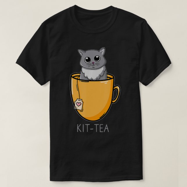 Camiseta Kit Tea Cat Kitten Lover Gift (Diseño del anverso)