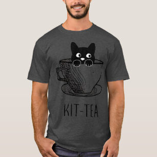 Camiseta Kit-Tea Cat Lover, Cuidado Y Gracioso Gato Negro