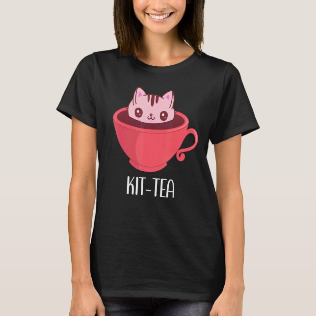 Camiseta Kit Tea Cat Mug Kit Tea Cup Cuidada Para Gato (Anverso)