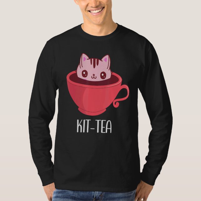 Camiseta Kit Tea Cat Mug Kit Tea Cup Cuidada Para Gato (Anverso)