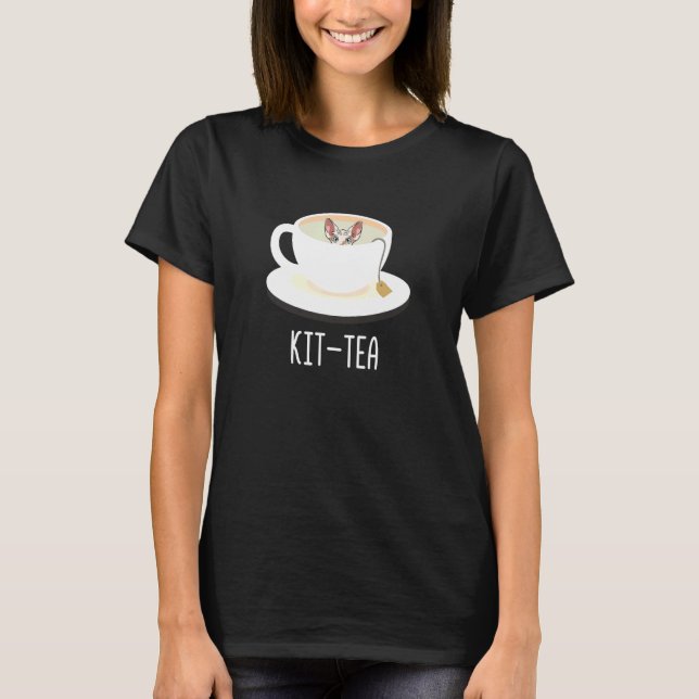 Camiseta Kit-Tea Cat Sfinx Cat Para Gato (Anverso)