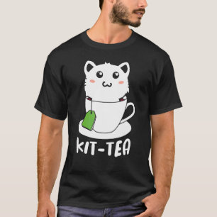 Camiseta Kit Tea Cute Cat En Gráfico De Tacup