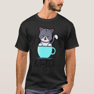 Camiseta Kit Tea Graphic Cat Propietario de Gatos Mascotas
