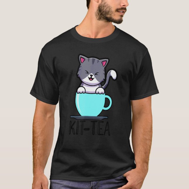 Camiseta Kit Tea Graphic Cat Propietario de Gatos Mascotas  (Anverso)
