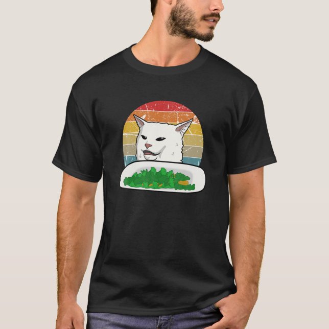 Camiseta Kit vegan meme de internet de gato confuso con gri (Anverso)