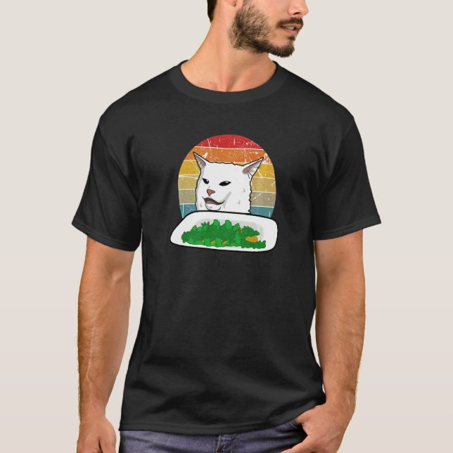 Camiseta Kit vegan meme de internet de gato confuso con gri (Anverso)