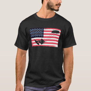 Camiseta Kiteboarder Bandera Americana Kitesurfer Kite USA