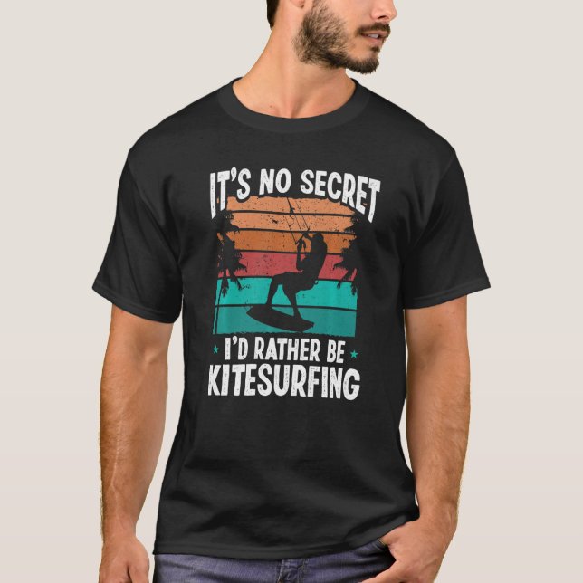 Camiseta Kiteboarder its no Secret Kitesurfing Vintage Kite (Anverso)