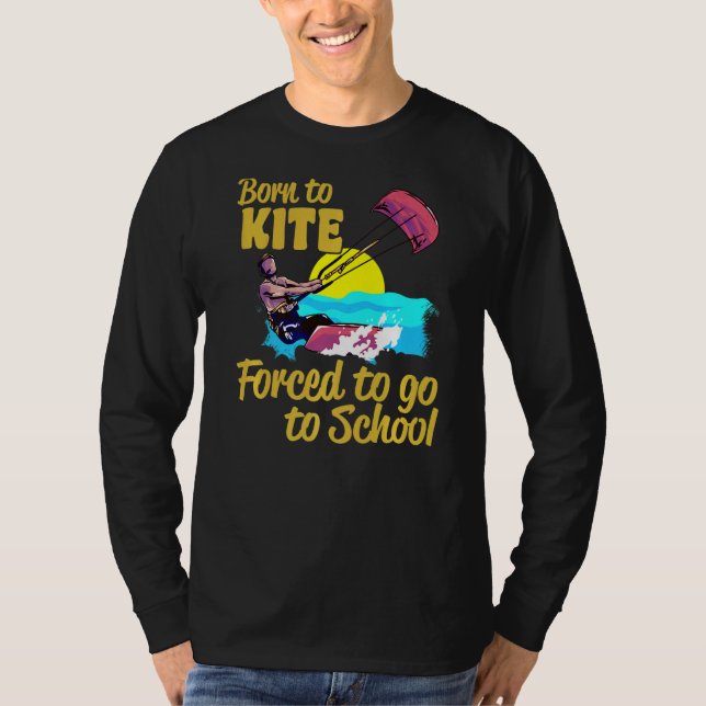 Camiseta Kiteboarding Nacida Para Cometer Forzada A Ir A La (Anverso)