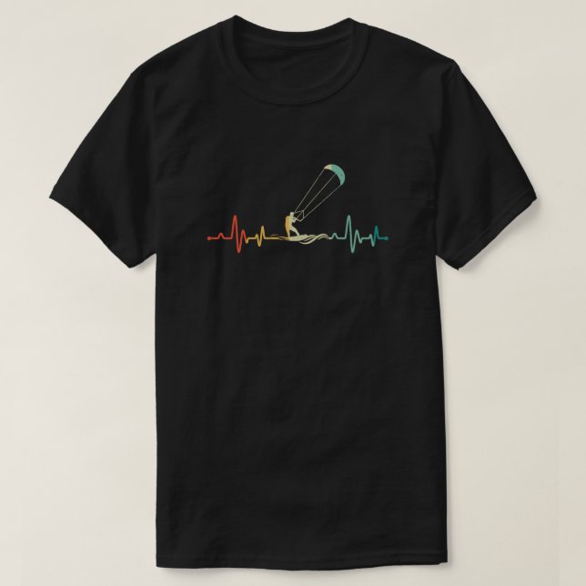 Camiseta Kitesurfer Heartbeat Kiteboard Kitesurfing Kite (Diseño del anverso)