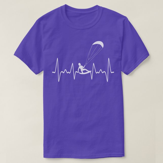 Camiseta Kitesurfer Heartbeat Kiteboarder Regalo Kiteboardi (Diseño del anverso)
